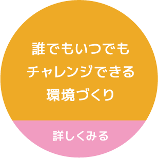 誰でもいつでもチャレンジできる環境づくり